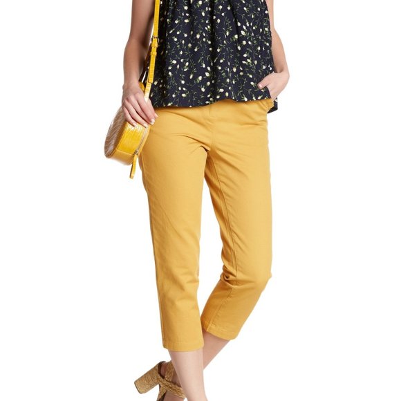 Mo:Vint Mustard Yellow Pleated Pocket Lolita Pants, NWT, Size S - Picture 2 of 6